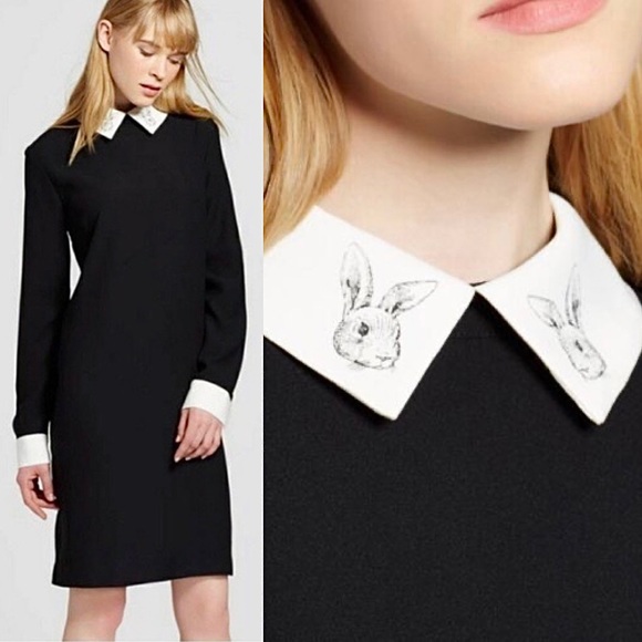 Victoria Beckham for Target Dresses & Skirts - Victoria Beckham for Target Black Collared Bunny Shift Dress Size XS NWT
